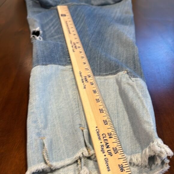 Lane Bryant Color Blocked Distressed Girlfriend Tapered Leg Jeans Size 20R - Picture 7 of 9